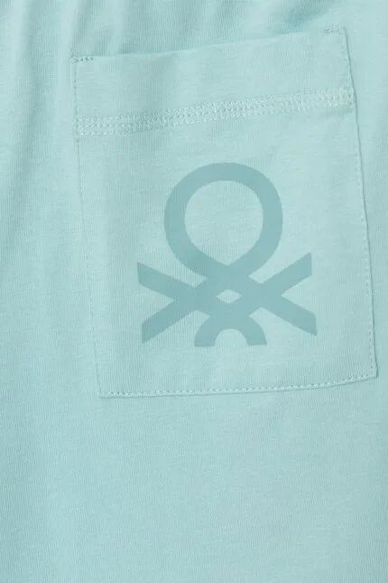 Шорты спортивные хлопковые United Colors of Benetton, бирюзовый — фото 3