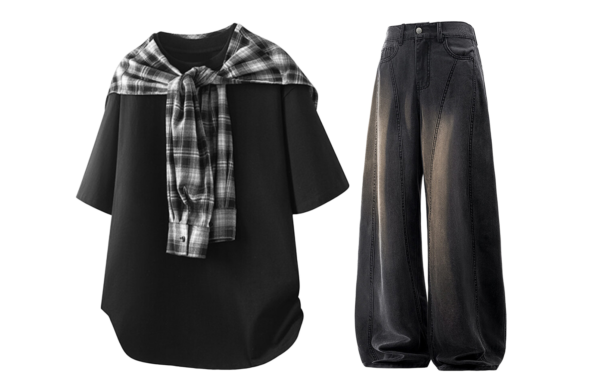 

Повседневный спортивный свитер Unisex с круглой горловиной Moderate X1617, черный shawl short-sleeved+черный ice silk jeans