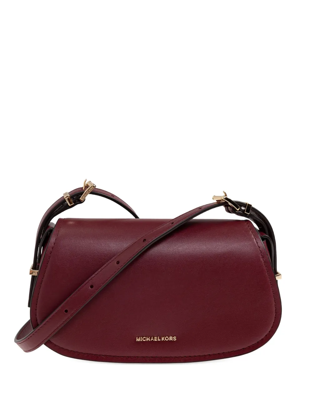 

Маленькая изогнутая кожаная сумка через плечо Lydia Michael Michael Kors, красный