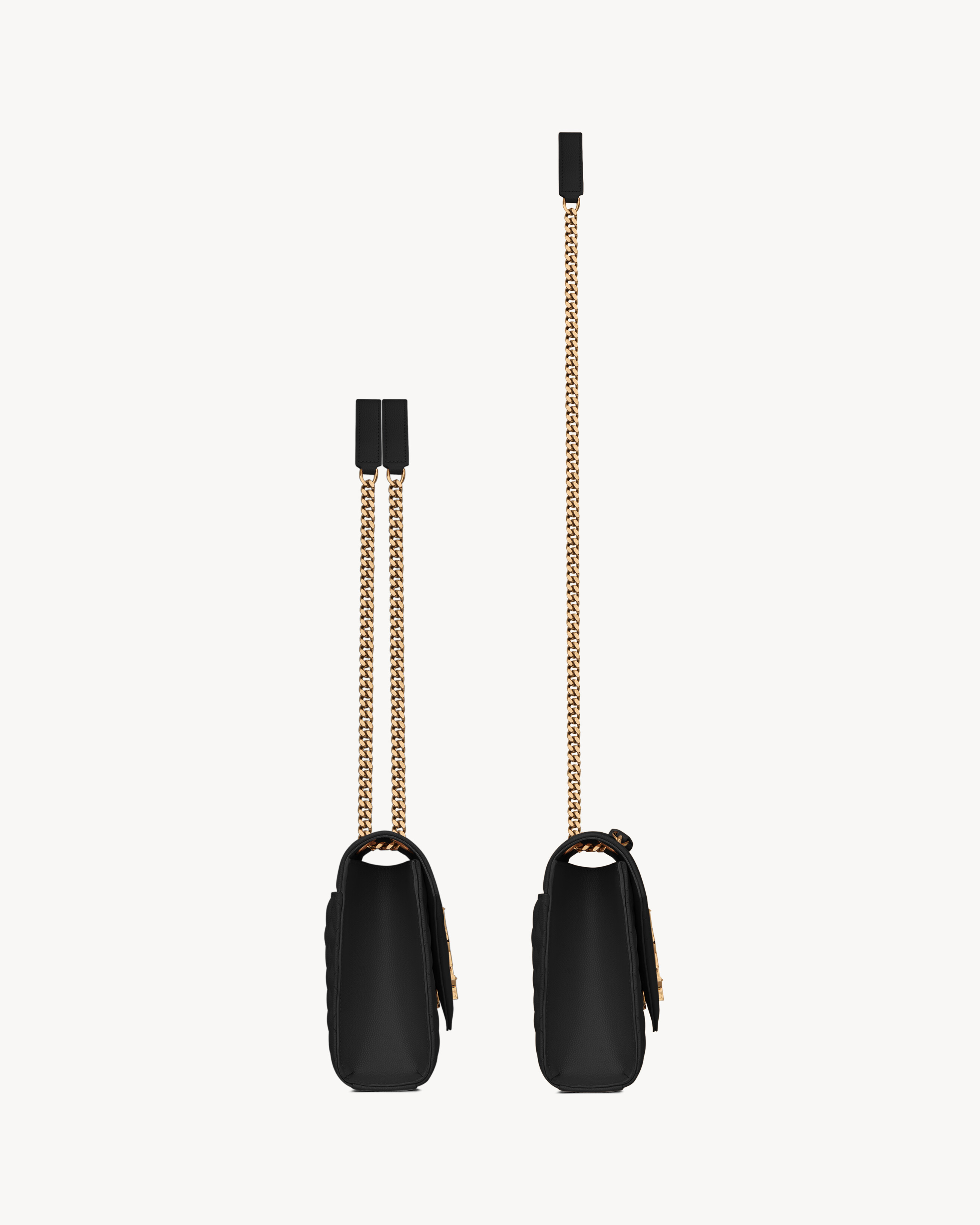 Сумка Envelope Medium из стеганой кожи с тиснением Grain de Poudre Saint Laurent, черный — фото 3
