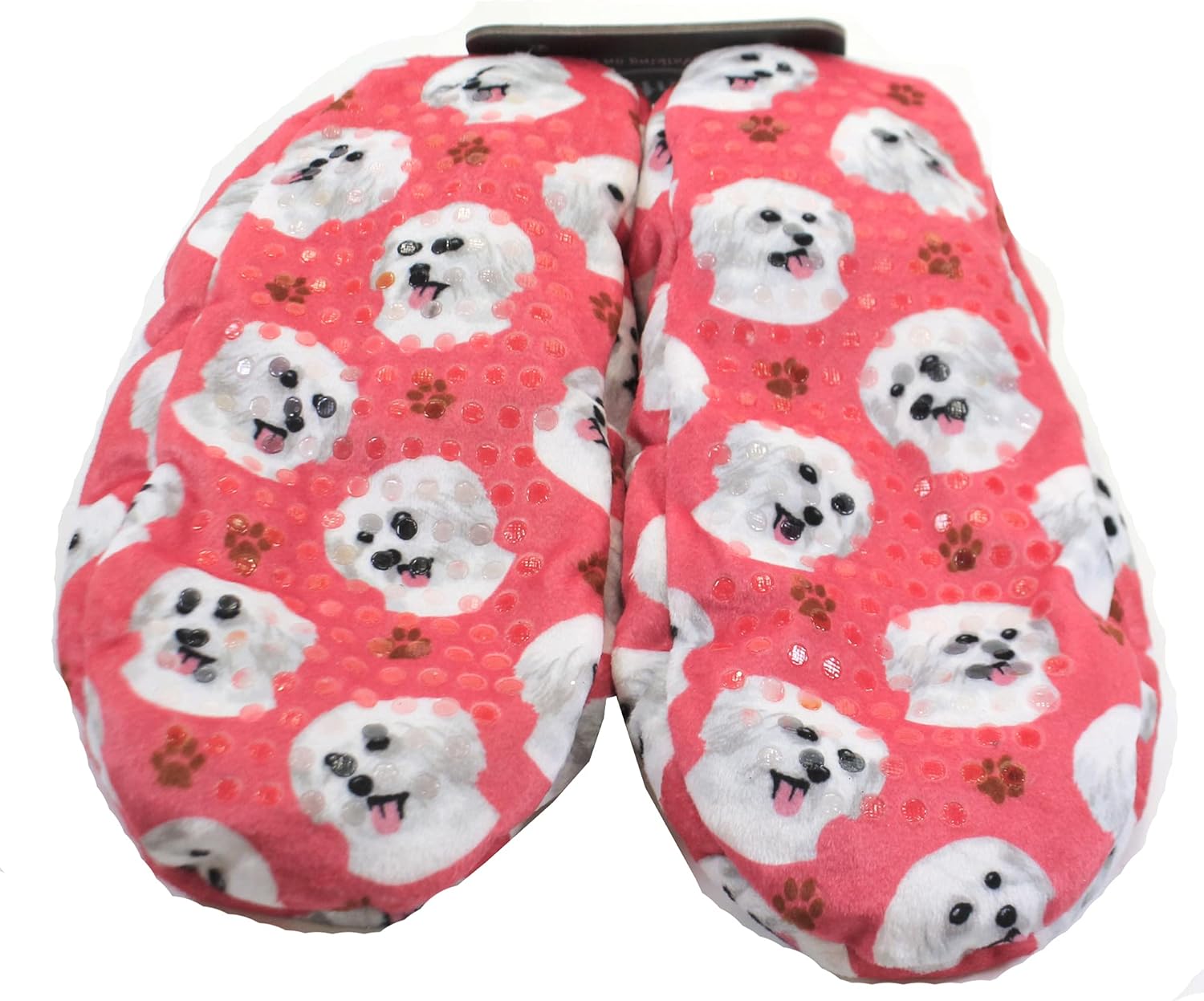 Тапочки Comfies - Уютные домашние тапочки с шерпой для женщин и мужчин - Домашняя обувь - Подарок любителям животных - Нескользящая подошва - Один размер подходит большинству - Унисекс, Maltese — фото 2