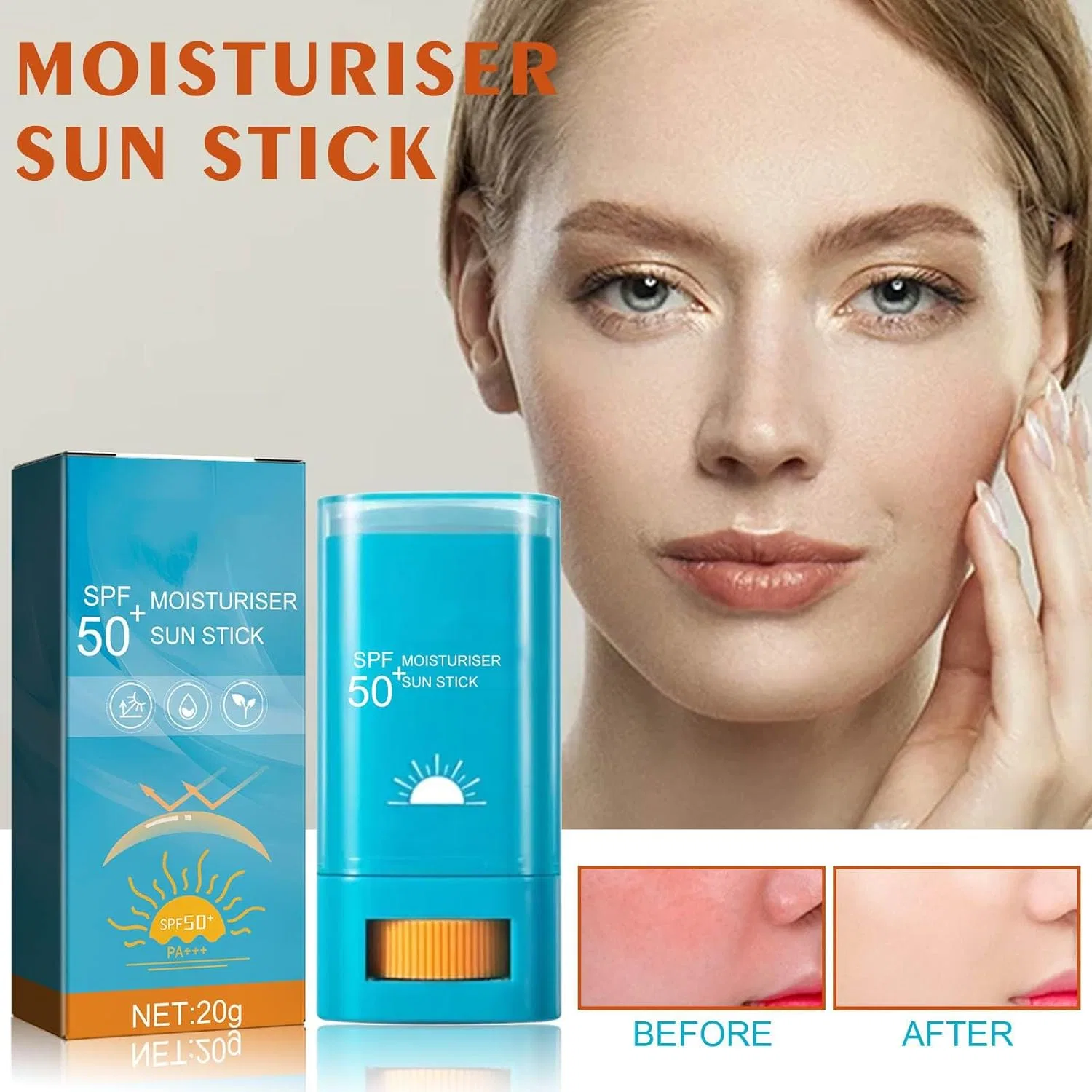 Солнцезащитный стик SPF 50+ водостойкий Generisch, 3Pc — фото 2