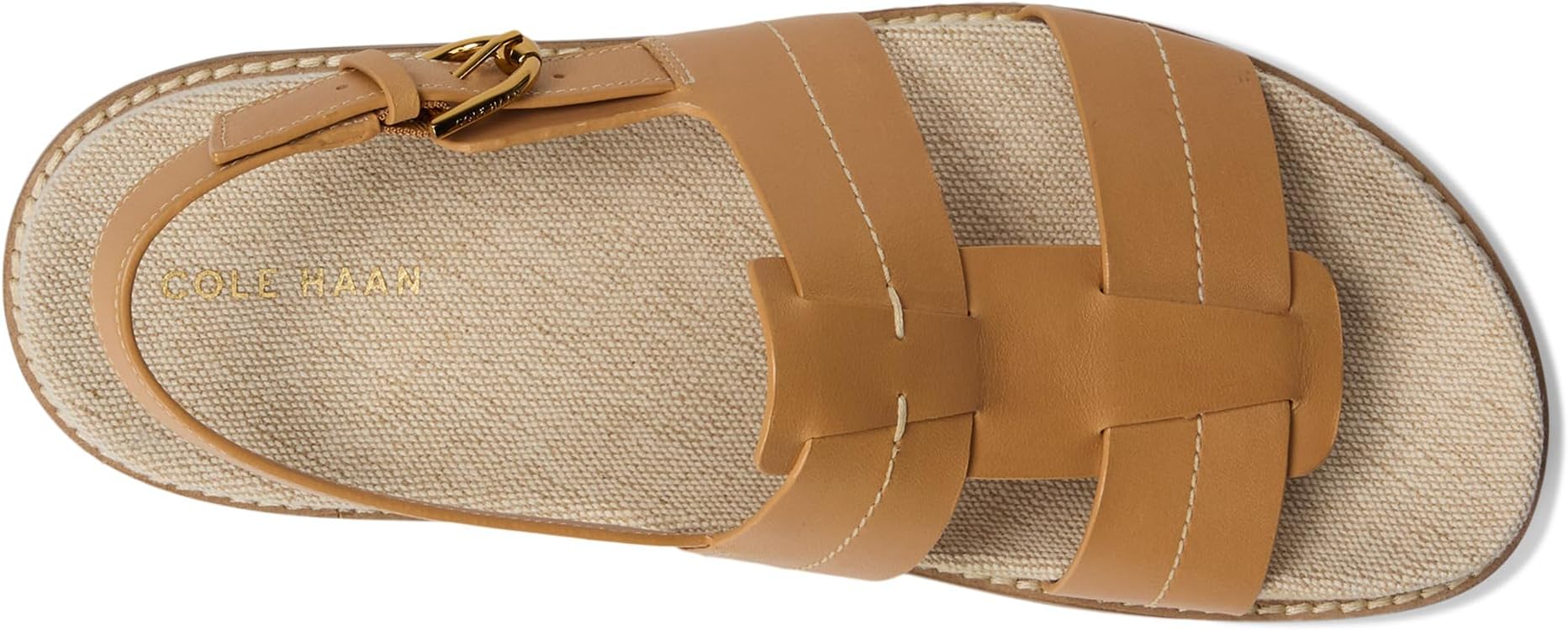 Сандалии Cole Haan Marlee Fisherman Footbed Sandals, цвет Biscuit Leather/Natural Canvas — фото 2