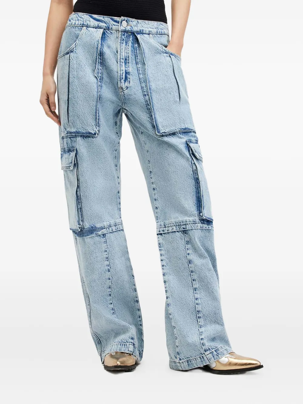 

Джинсы с карманами карго AllSaints, синий