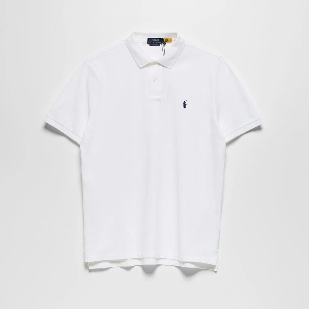 Женская классическая футболка поло из сетчатого хлопка белая от Polo Ralph Lauren