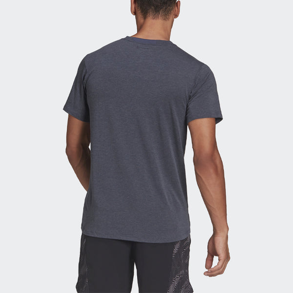 Футболка men's solid color athleisure casual sports round neck short sleeve gray t-shirt Adidas, серый — фото 3