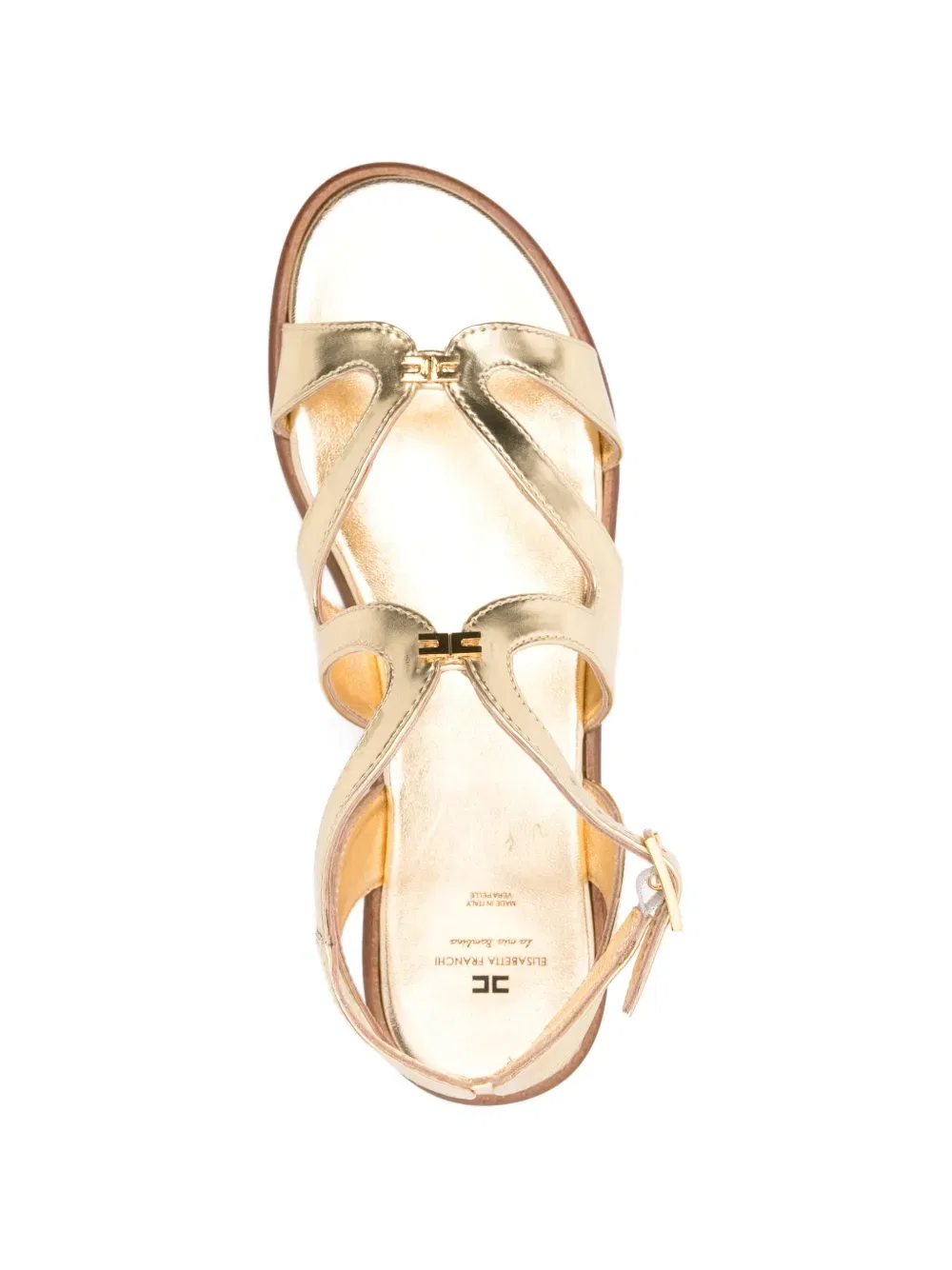 Сандалии с пряжкой Elisabetta Franchi Kids, золото — фото 3
