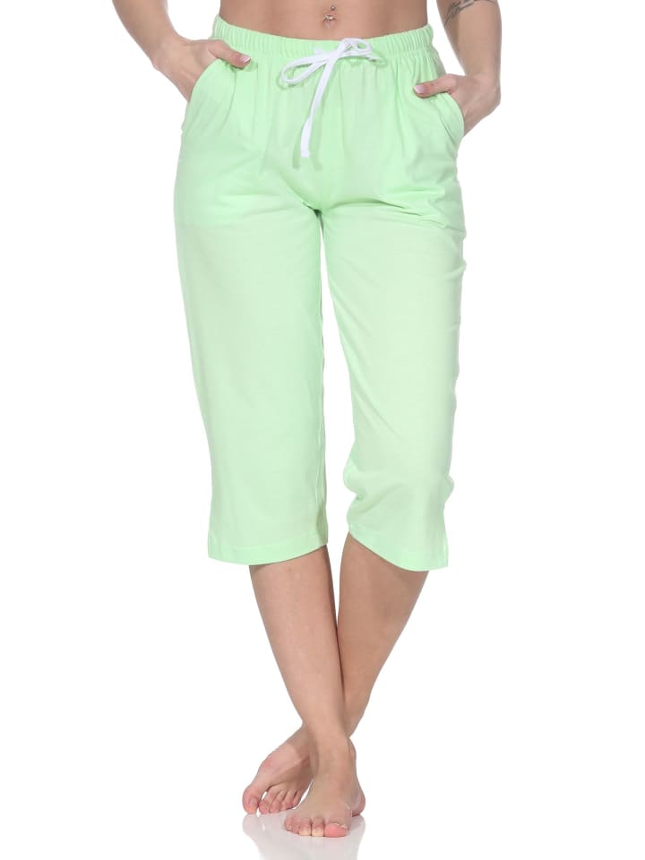 

NORMANN Женские пижамные брюки-капри с короткими штанинами, набор из нескольких моделей, артикул 125 223 90 902, зеленый цвет