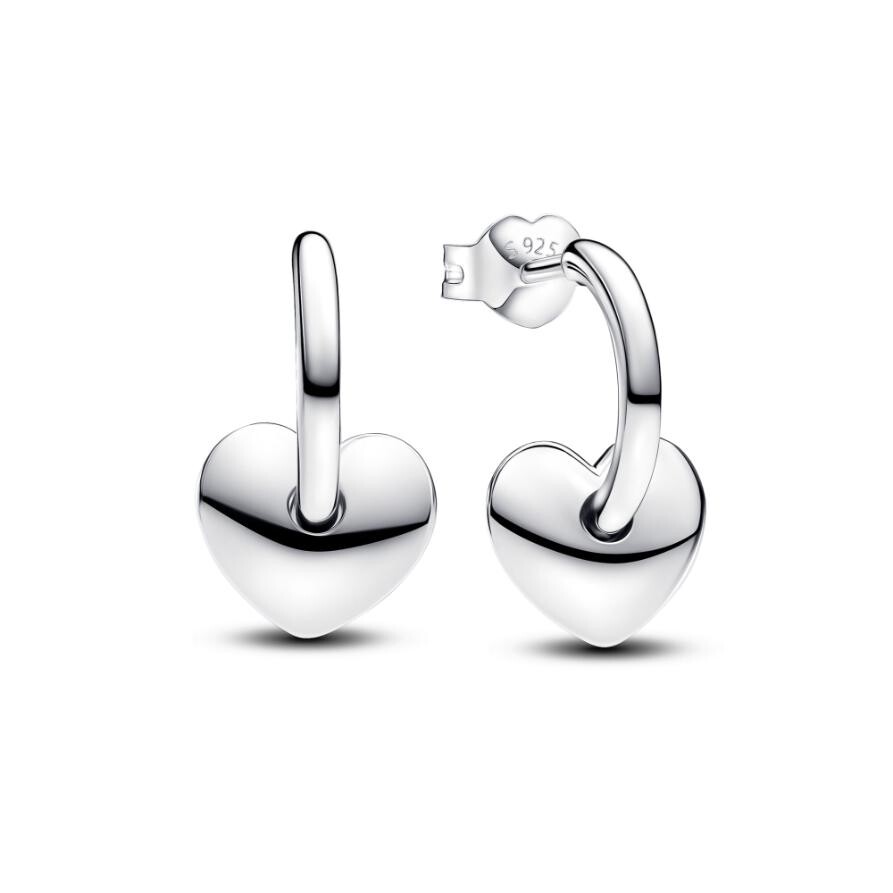 

Серьги Heart Open Hoop Pandora, стерлинговое серебро