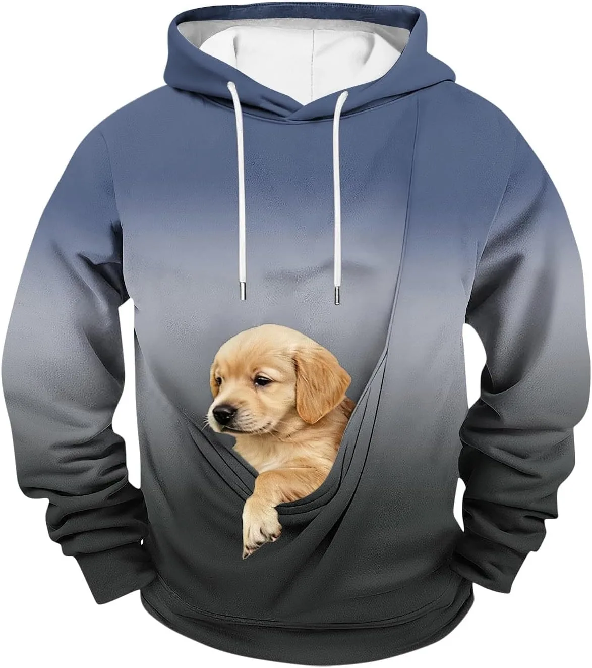 Толстовка с капюшоном-переноской для питомца, Long Sleeve Fleece, Gradient Print, Unisex — фото 4