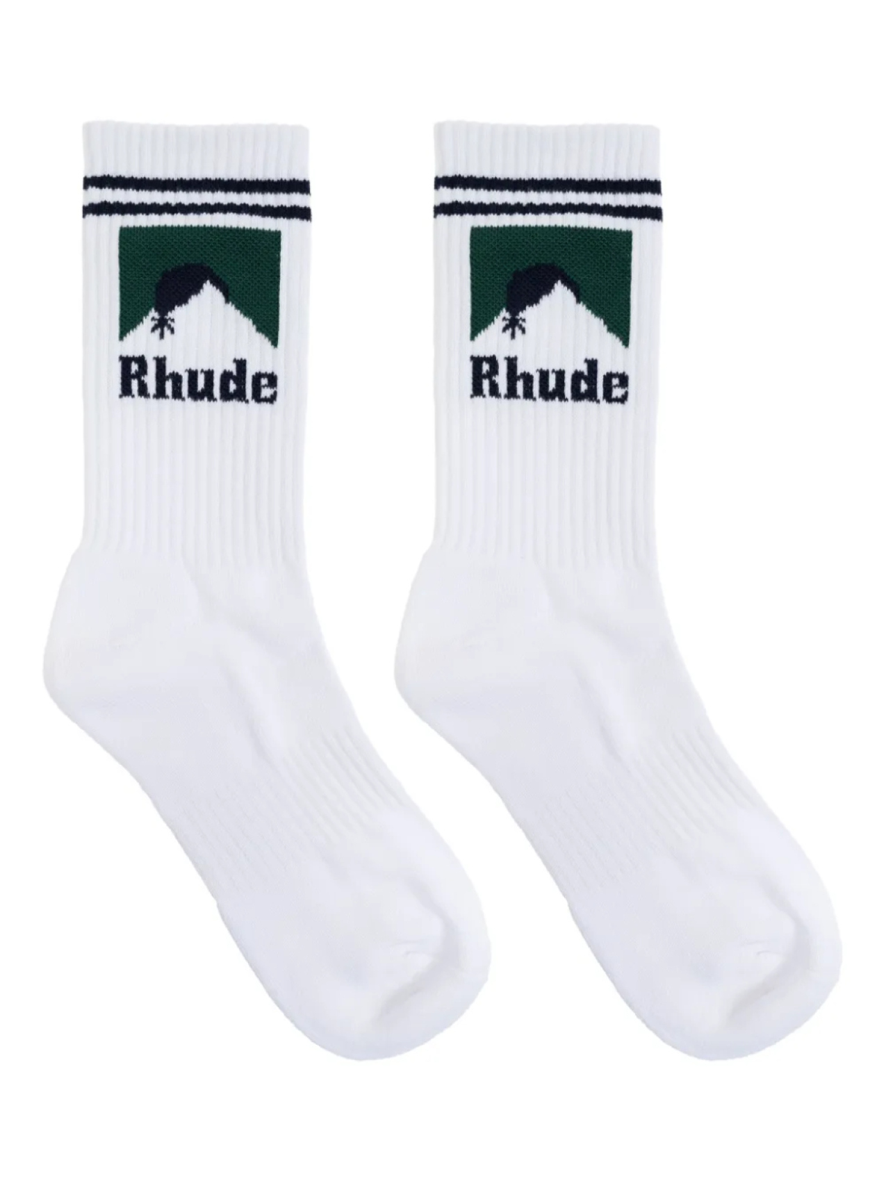 

Носки с логотипом RHUDE и интарсией, белый