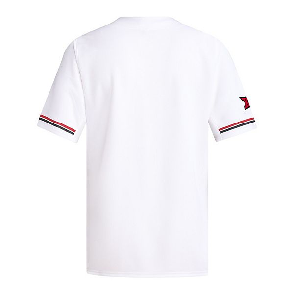 Мужская белая бейсбольная футболка texas tech red raiders Adidas — фото 4