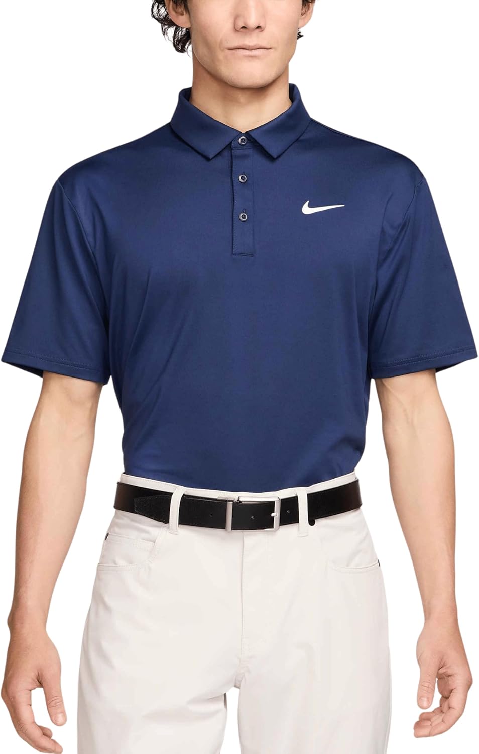 

Мужская футболка-поло для гольфа Nike Dri-FIT Tour, эластичная в 4 направлениях, отводящая влагу, Midnight Navy/White
