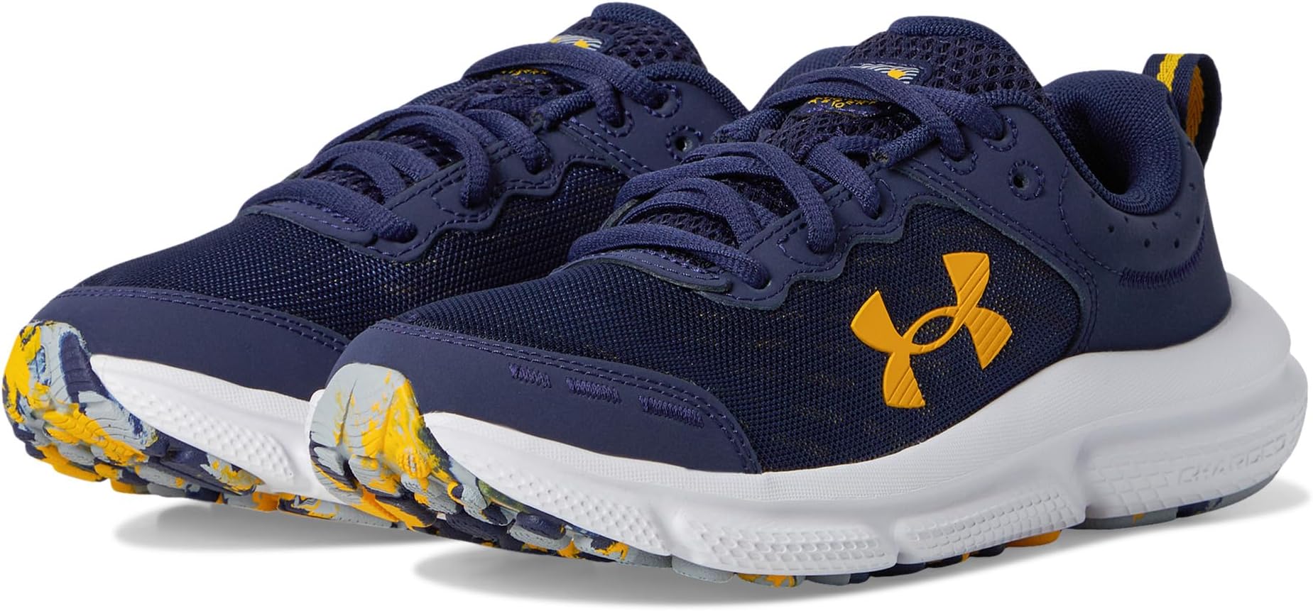 

Кроссовки Under Armour Kids Grade School Assert 10, цвет Midnight Navy/Mod Gray/Campus Gold
