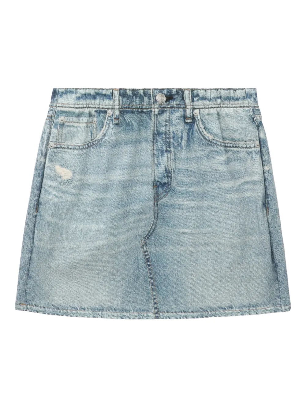 

Мини-юбка из потертого денима rag & bone, синий