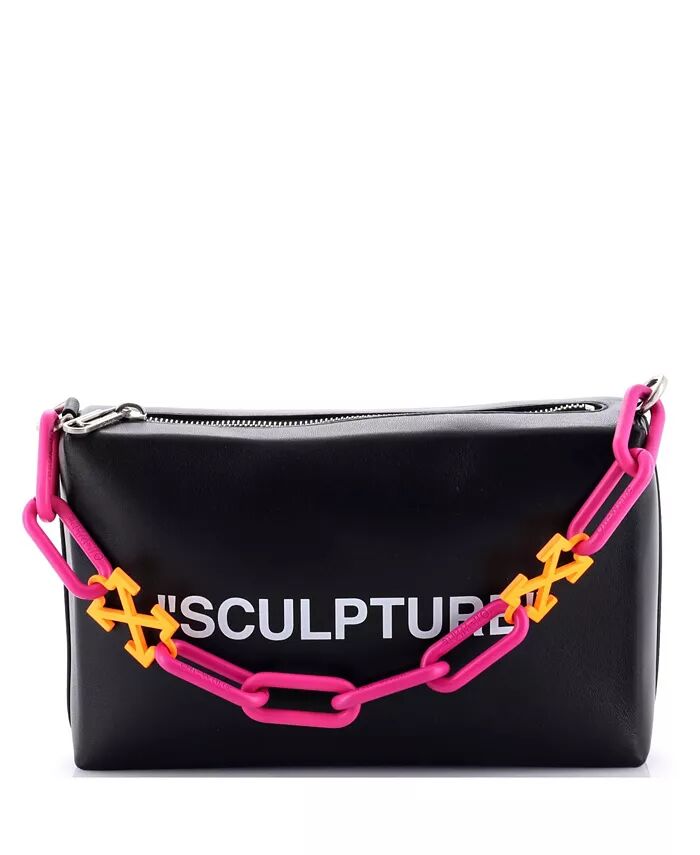 

Сумка-мешок Block Pouch из принтованной кожи Pre-Owned Off White, черный