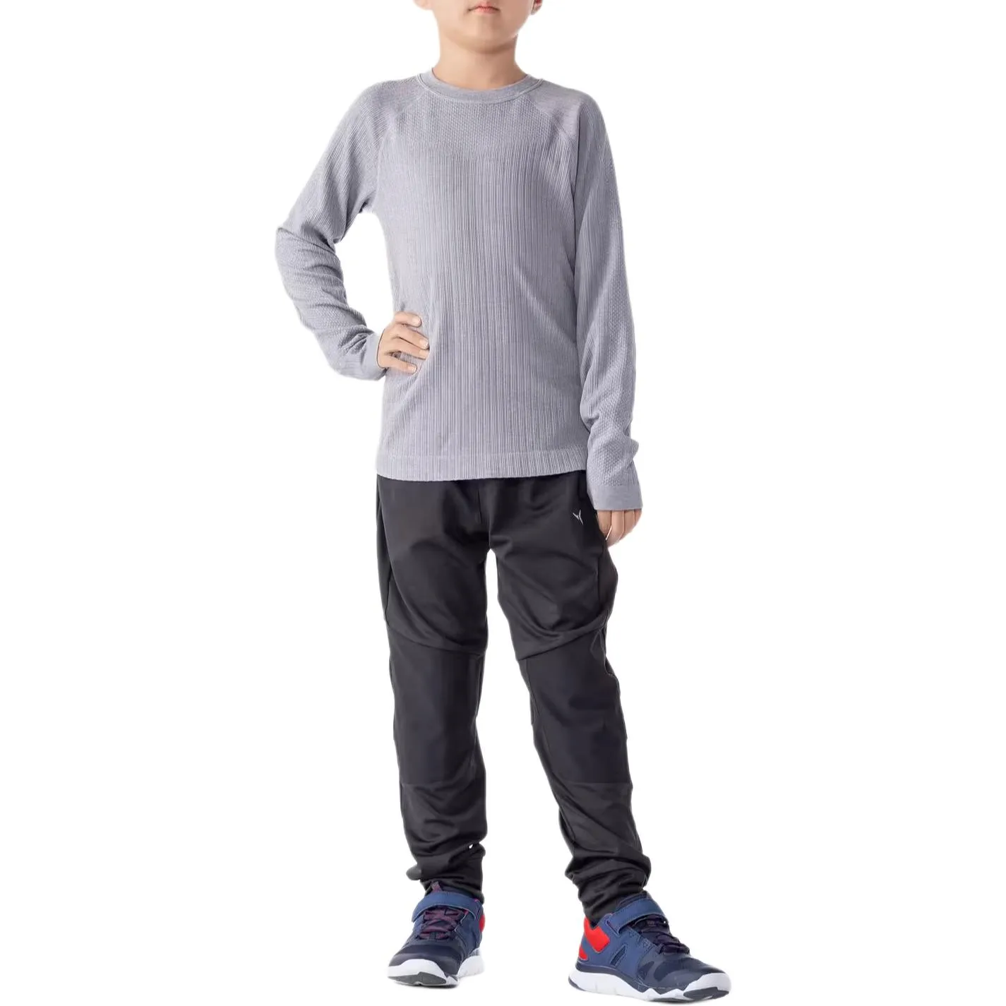 DECATHLON Футболка silver gray/snow для детей — фото 4