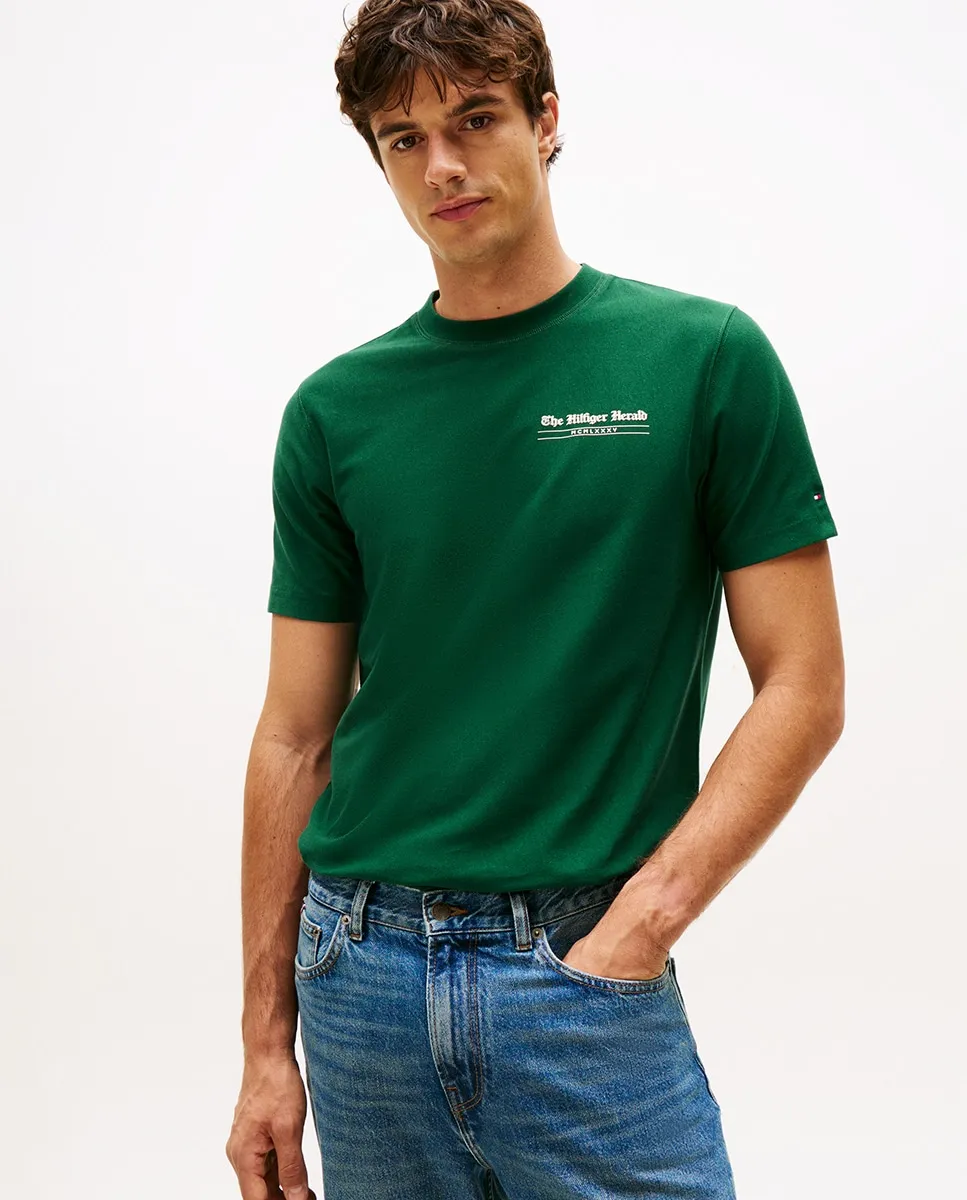 

Мужская футболка с коротким рукавом и круглым вырезом Tommy Hilfiger, темно-зеленый