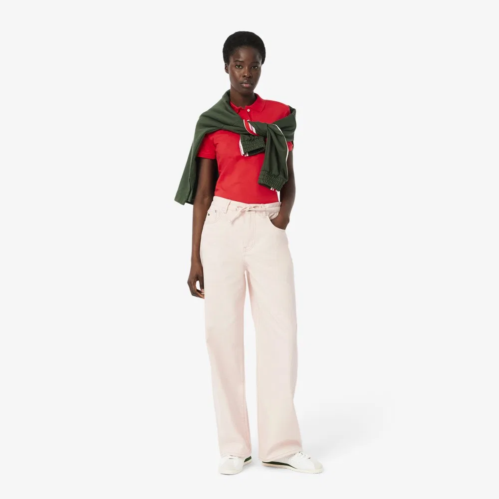 Джинсы Lacoste широкие цветные бледно-розовые