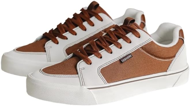 

Мужские дышащие низкие кеды из ткани - легкие и удобные повседневные кроссовки для улицы Hoalox, коричневый