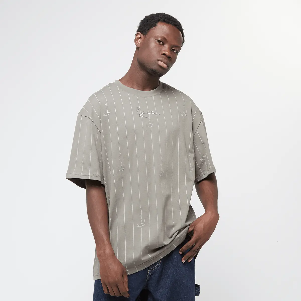 

Футболка Karl Kani Small Signature Logo Pinstripe, серый