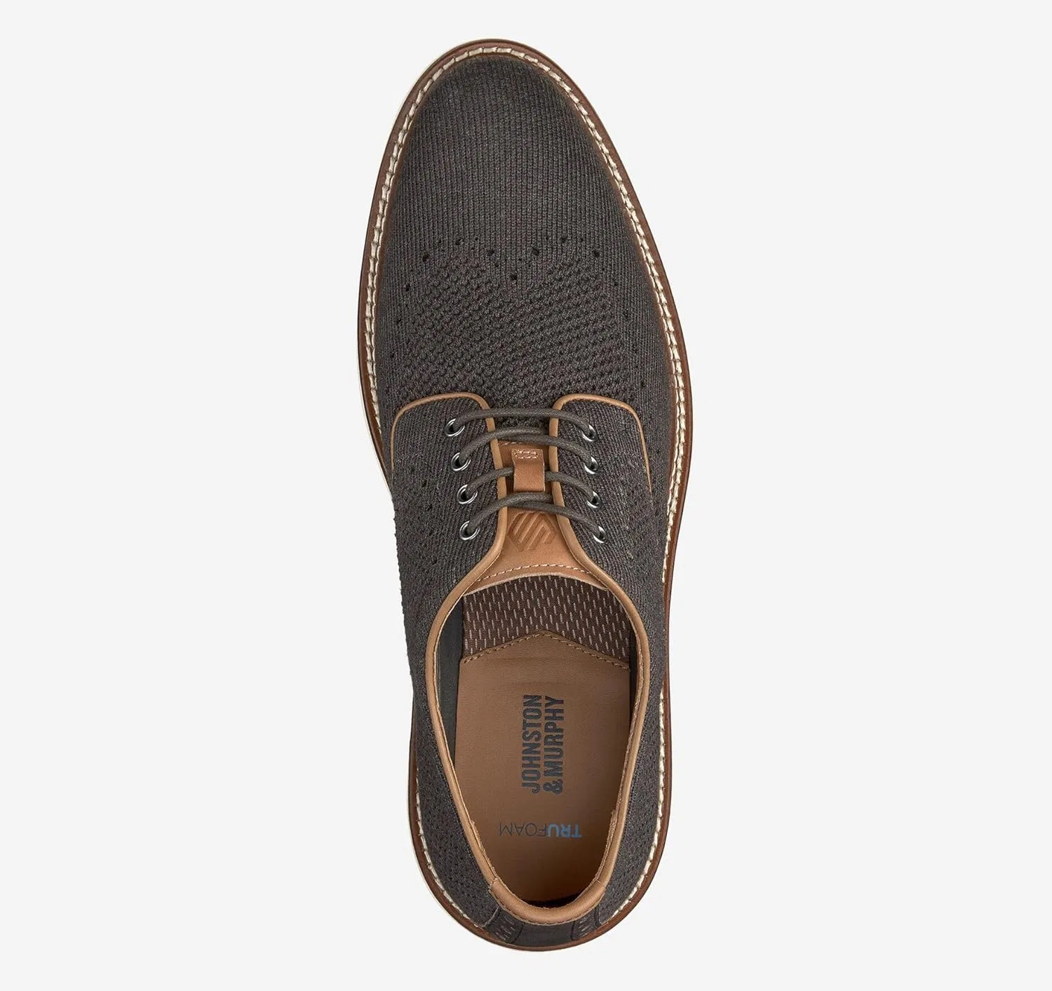 Мужские вязаные туфли-броги Johnston & Murphy Upton, Brown Mottled Knit — фото 2