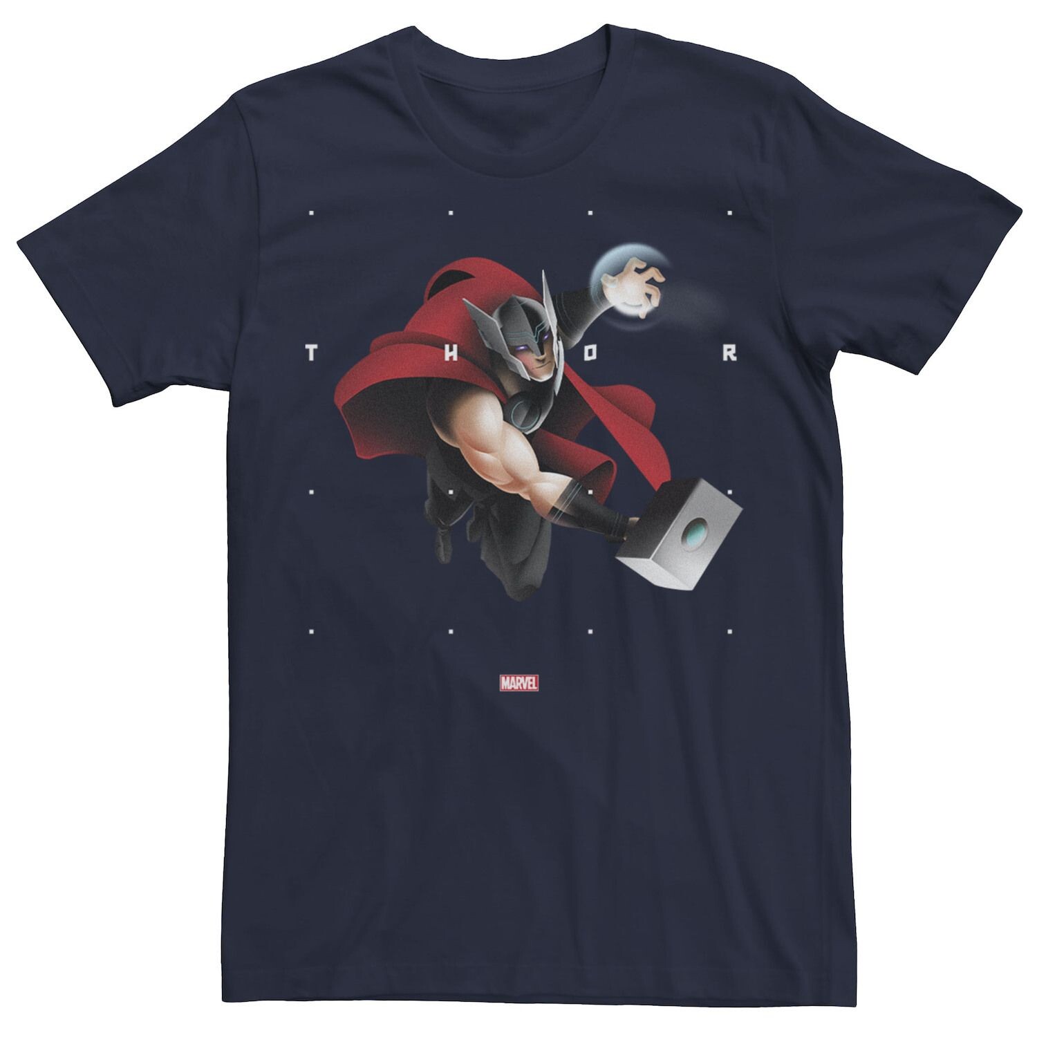

Мужская футболка с портретом Marvel Thor Halftone Word Stack Licensed Character