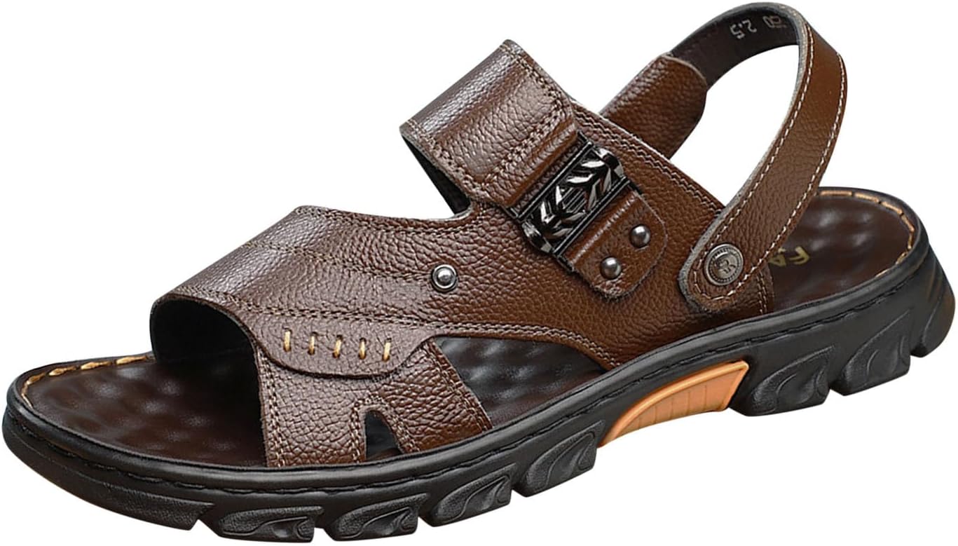 

Мужские черные летние сандалии, модные с открытым носком, кожаные сандалии с перекрестными ремешками, мягкие тапочки для тренировок Generic