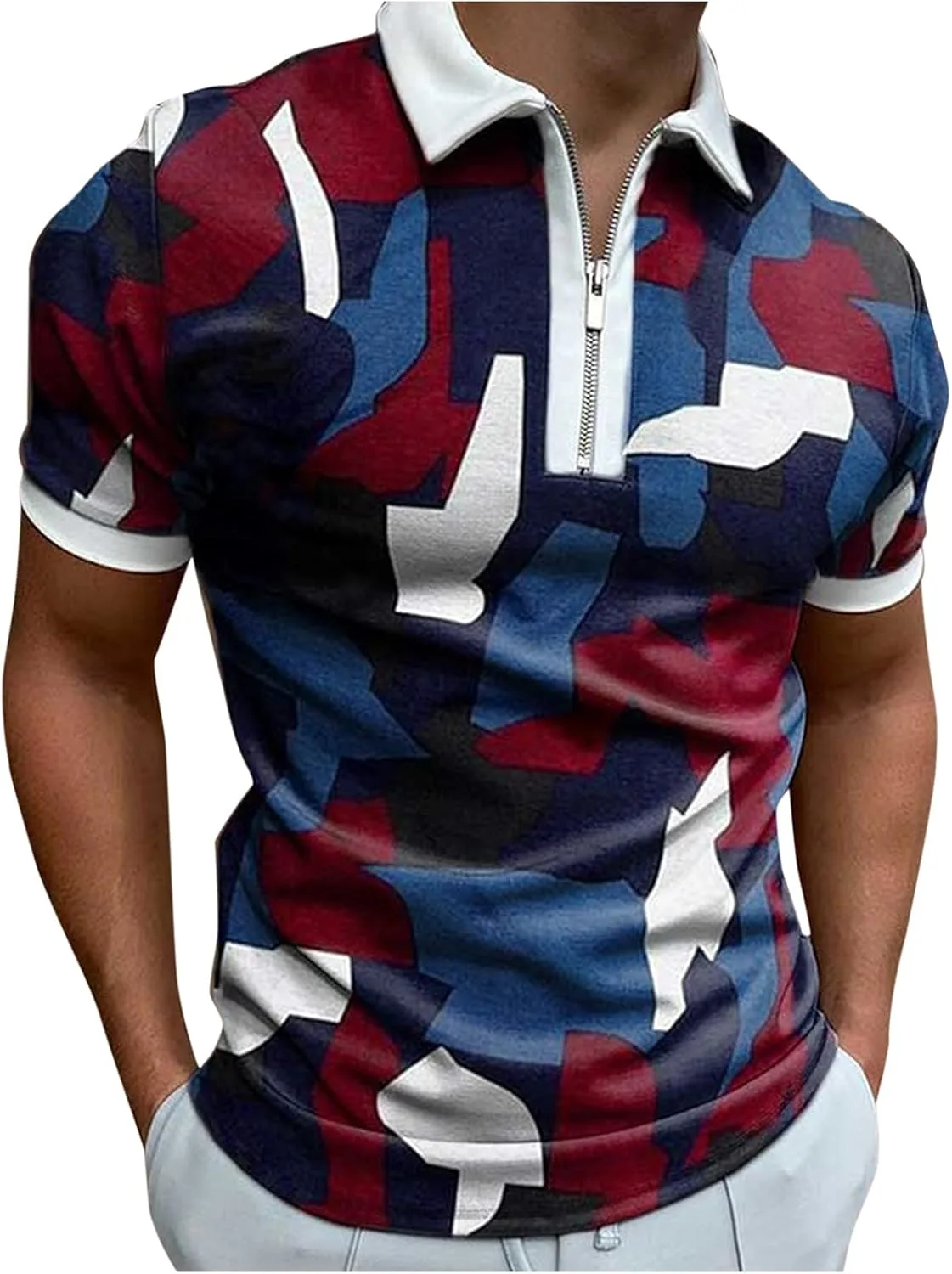 

Классическая поло Maryia для мужчин с коротким рукавом и молнией