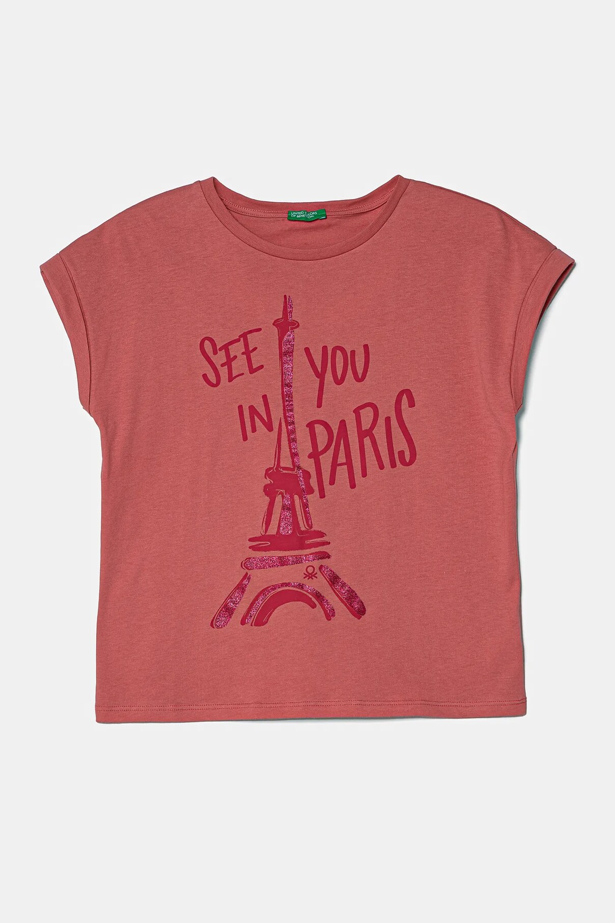 

Футболка из хлопка для детей United Colors Of Benetton, розовый