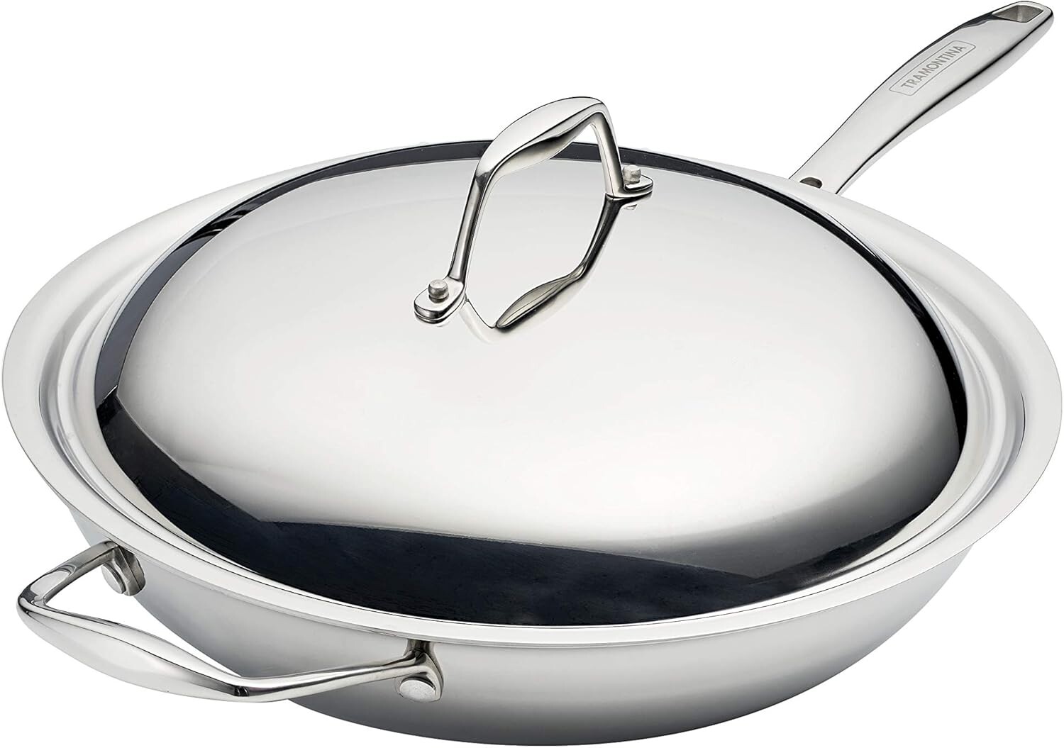 

Tramontina Tri-Ply Clad Wok, нержавеющая сталь, 12 дюймов, 80116/046DS, Stainless Steel