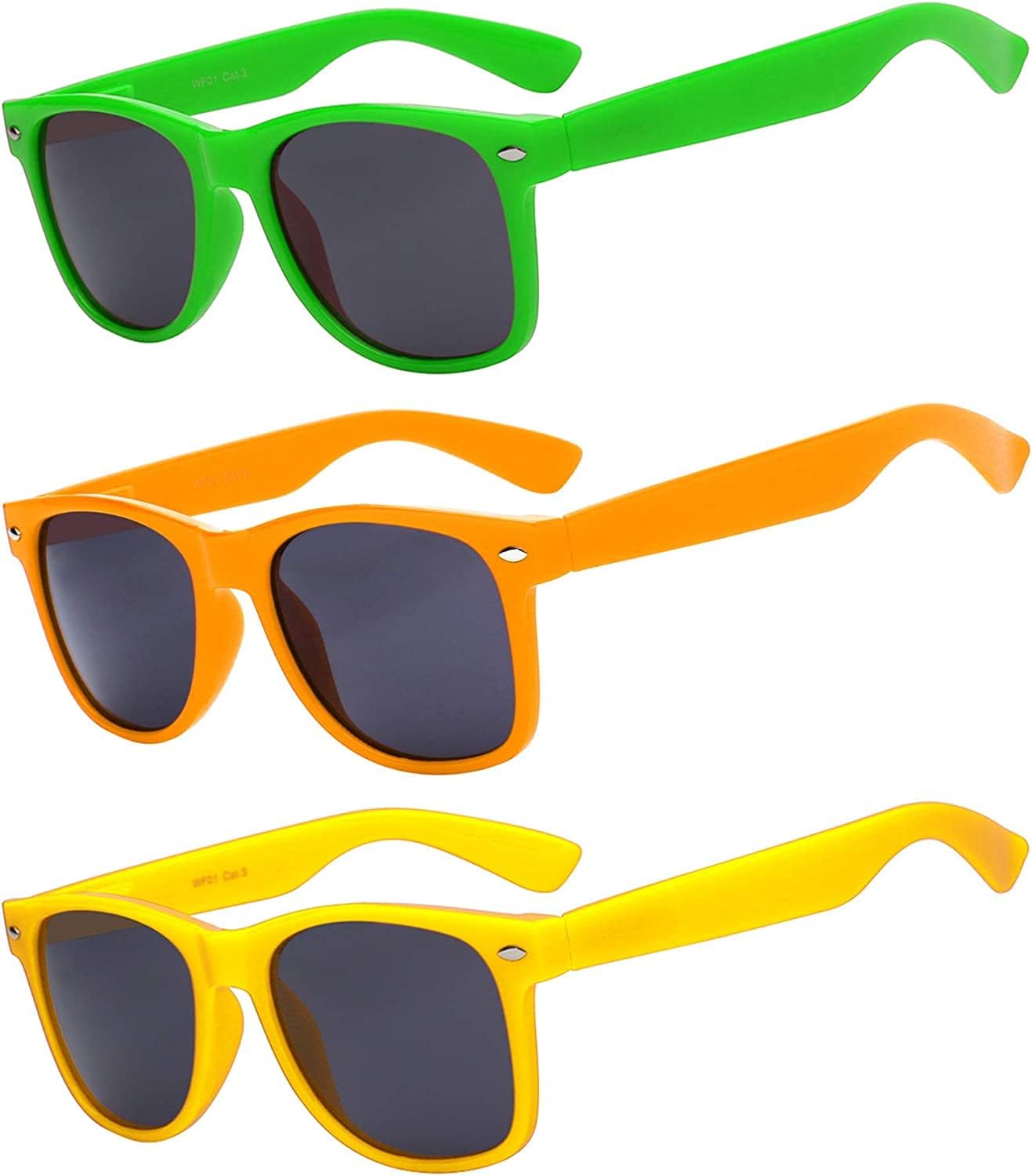 

OWL, набор из 3 солнцезащитных очков для женщин и мужчин, с защитой от УФ-излучения, ретро-линзы дымчатого цвета, модные и стильные женские очки в цветной пластиковой оправе, Green, Orange, Yellow