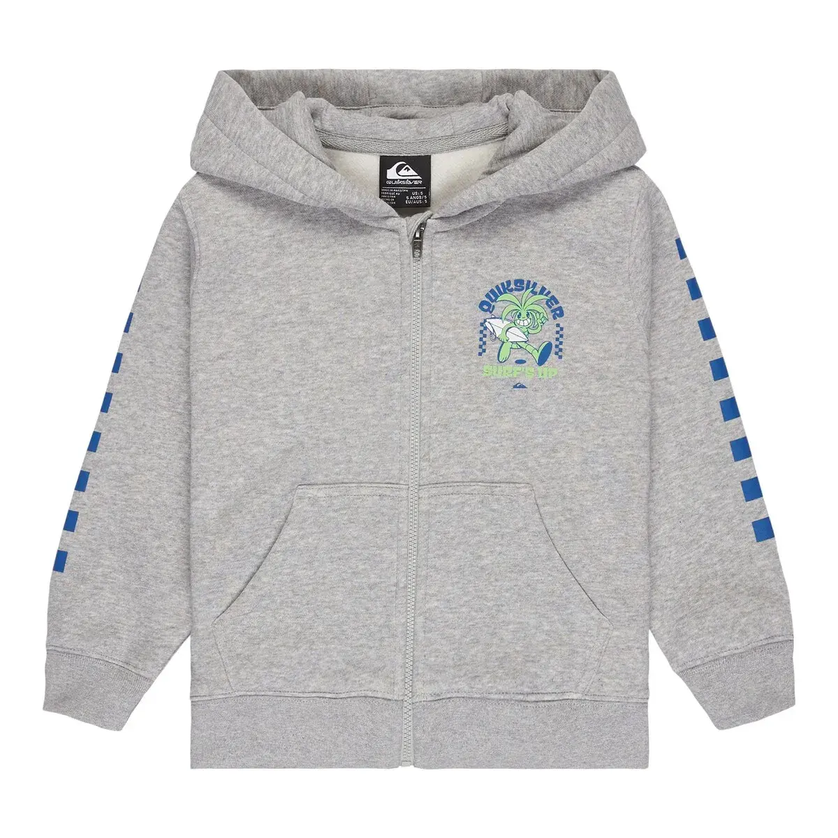 

Детская толстовка с капюшоном и графическим принтом Quiksilver, серый