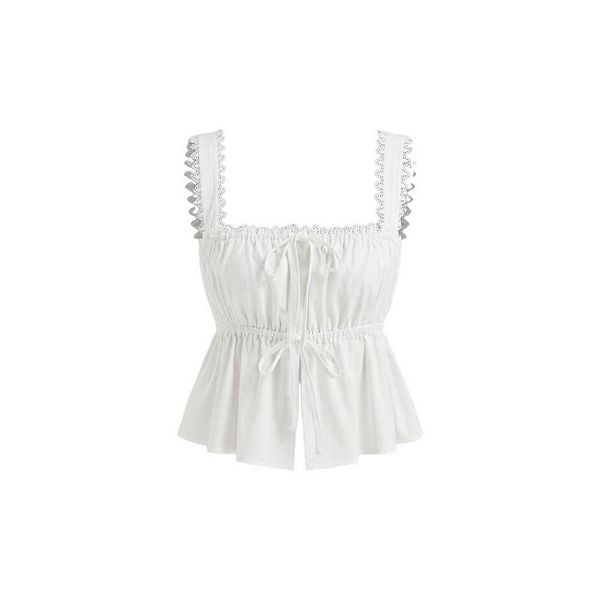 

Женский топ-ками с квадратным вырезом и бантом Yesfashion, White