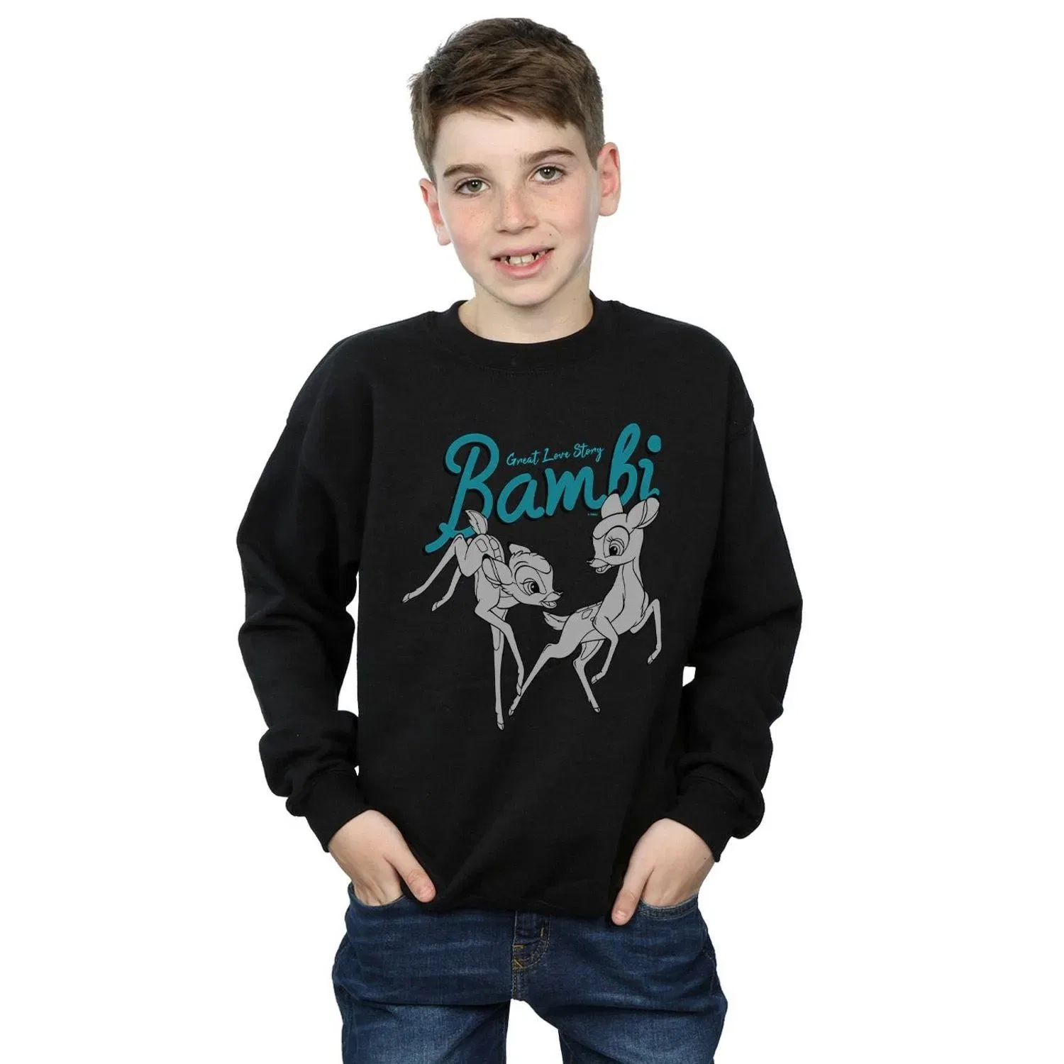 Свитшот детский Bambi Great Love Story Disney, черный