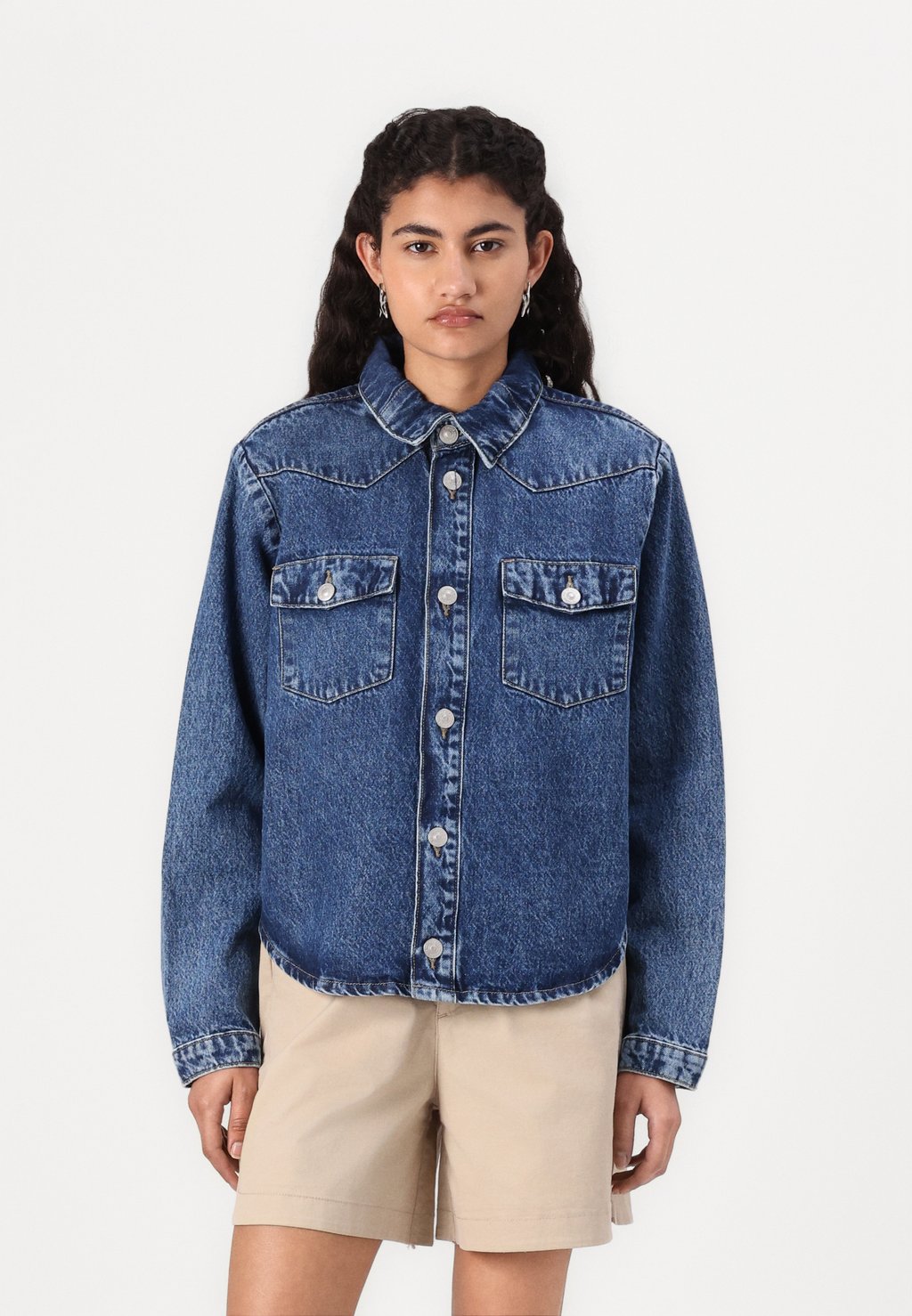 

Джинсовая куртка PCTASHA Pieces, цвет Medium Blue Denim