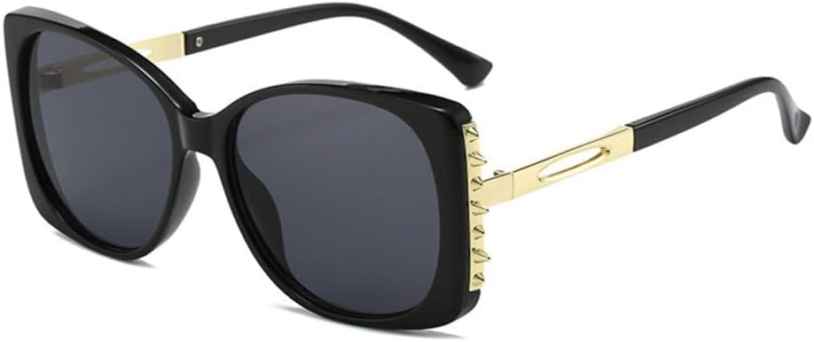 

Солнцезащитные очки LVTFCO Retro Square для женщин с заклепками, защита от УФ-излучения UV400, модные солнцезащитные очки для мужчин с градиентным переходом цвета, Black Black