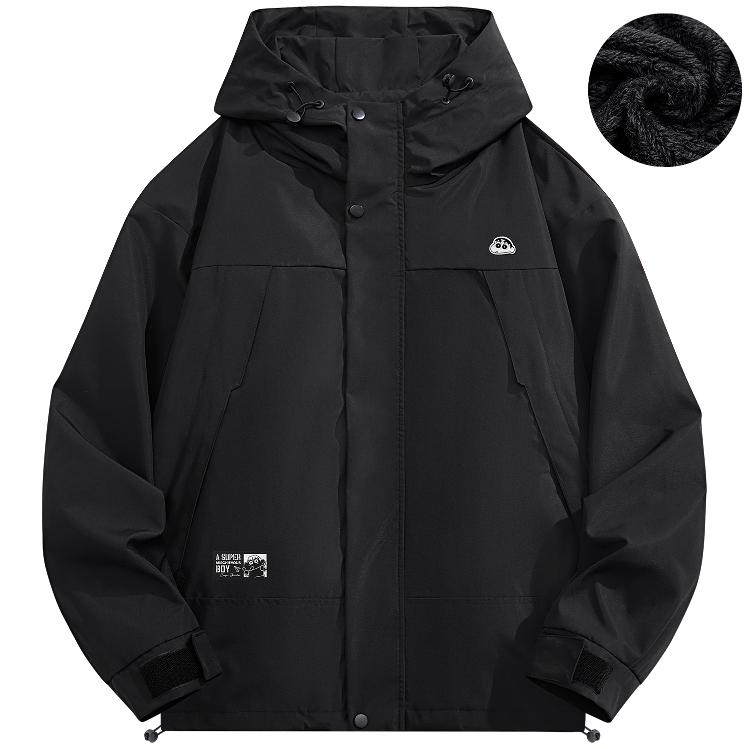 

Crayon Shinchan Куртка Unisex, Black [Fleece-Lined]