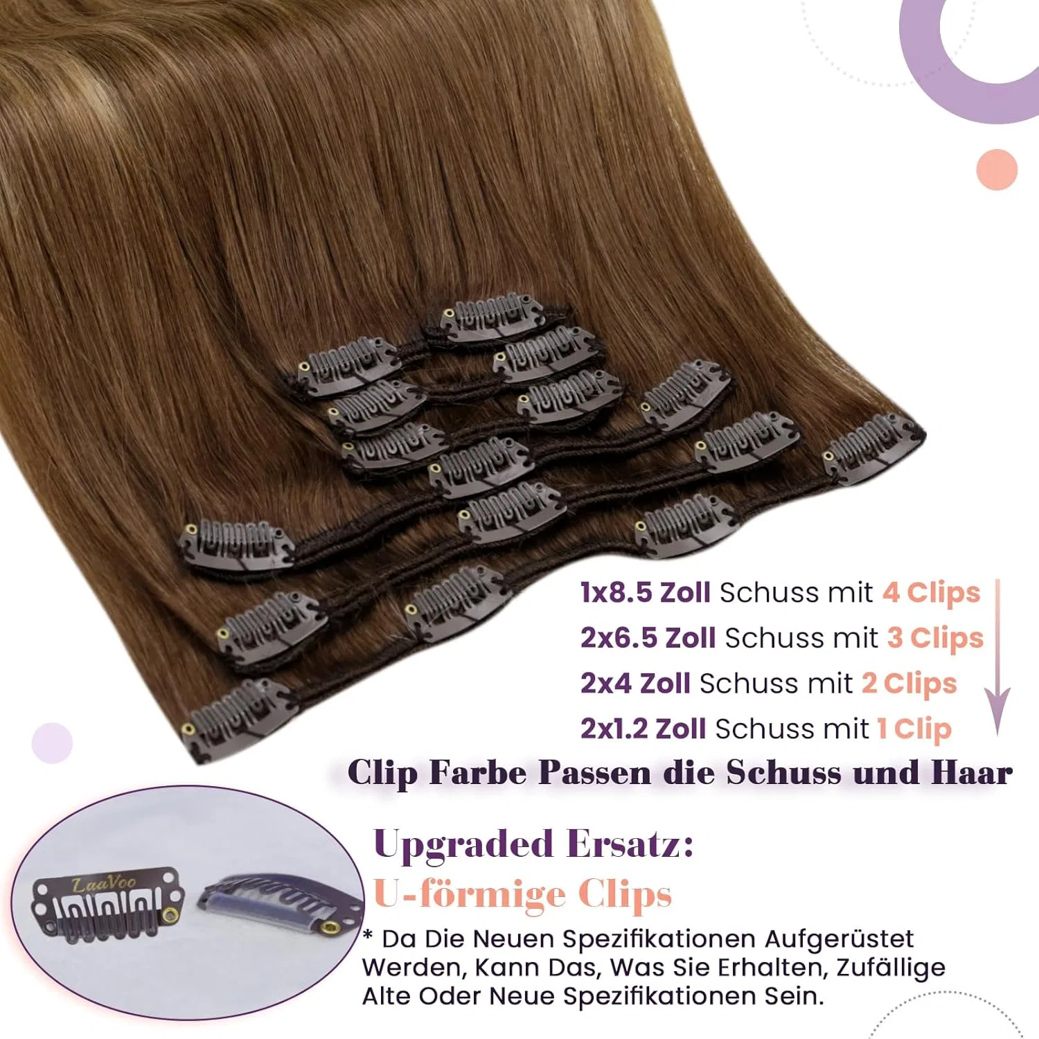 Накладные пряди «Balayage Brown» из натуральных волос от LaaVoo Laavoo — фото 2