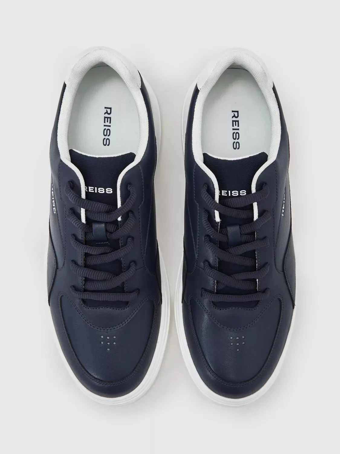 Кроссовки из литой кожи с толстой подошвой Reiss, Navy — фото 4