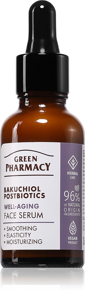 

Антивозрастная сыворотка Bakuchiol & Postbiotics Serum Green Pharmacy, 30 мл