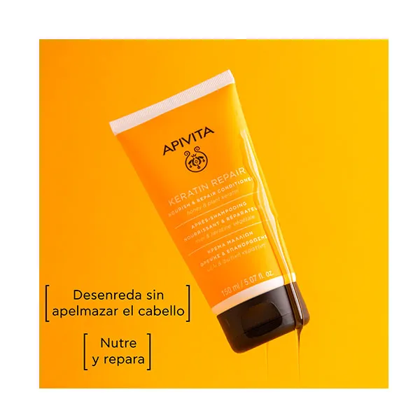 Питательный и восстанавливающий кондиционер Keratin Repair Apivita, 150 ml — фото 2