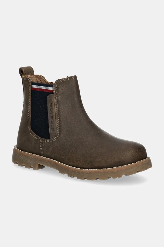 

Зимние кожаные ботинки детские Tommy Hilfiger, зеленый