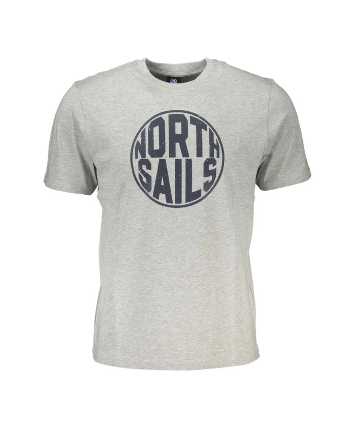 

Коричневая футболка с круглым вырезом в морском стиле North Sails, серый