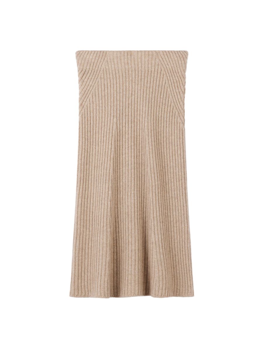 

Женская кашемировая юбка миди с расклешенной юбкой, черная Gobi Cashmere, Neutral-fog