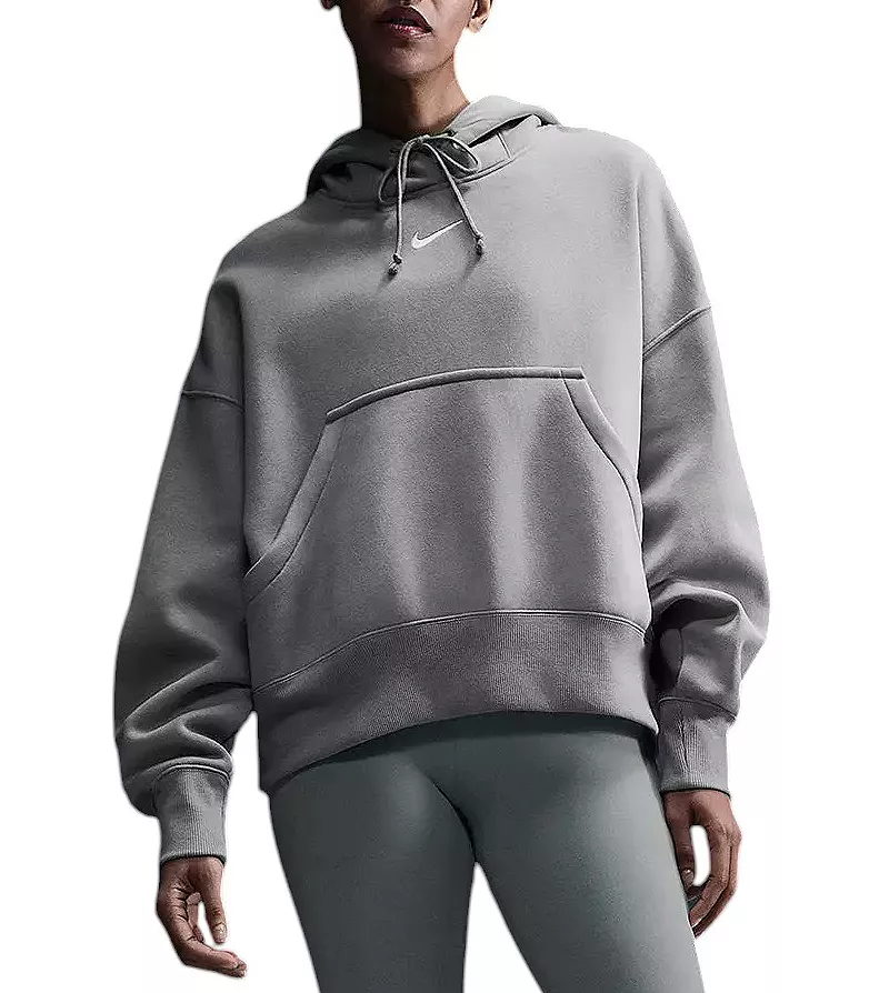 

Женский свободный пуловер с капюшоном из флиса Phoenix Sportswear Nike, цвет Light Army