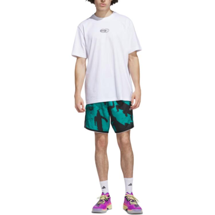 Футболка с принтом Get Buckets Adidas, белый — фото 4