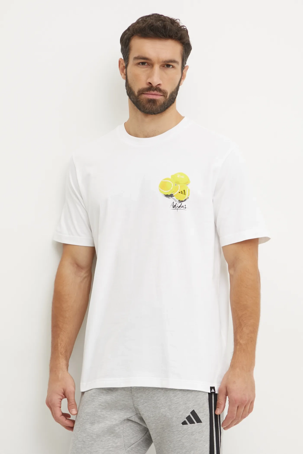 

Хлопковая футболка ML SL LEMON T adidas, бежевый