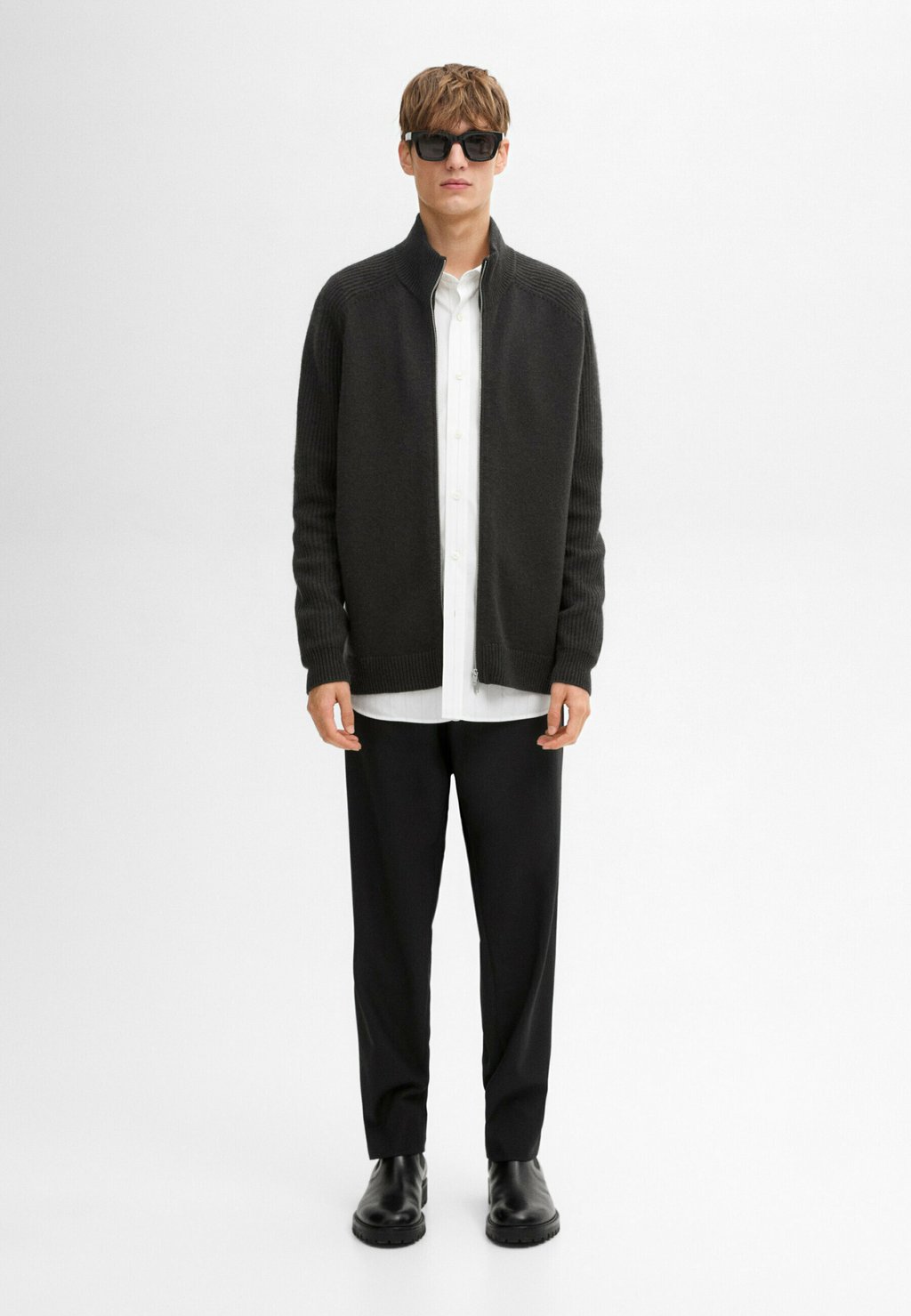 

Кардиган HIGH NECK Massimo Dutti, серый