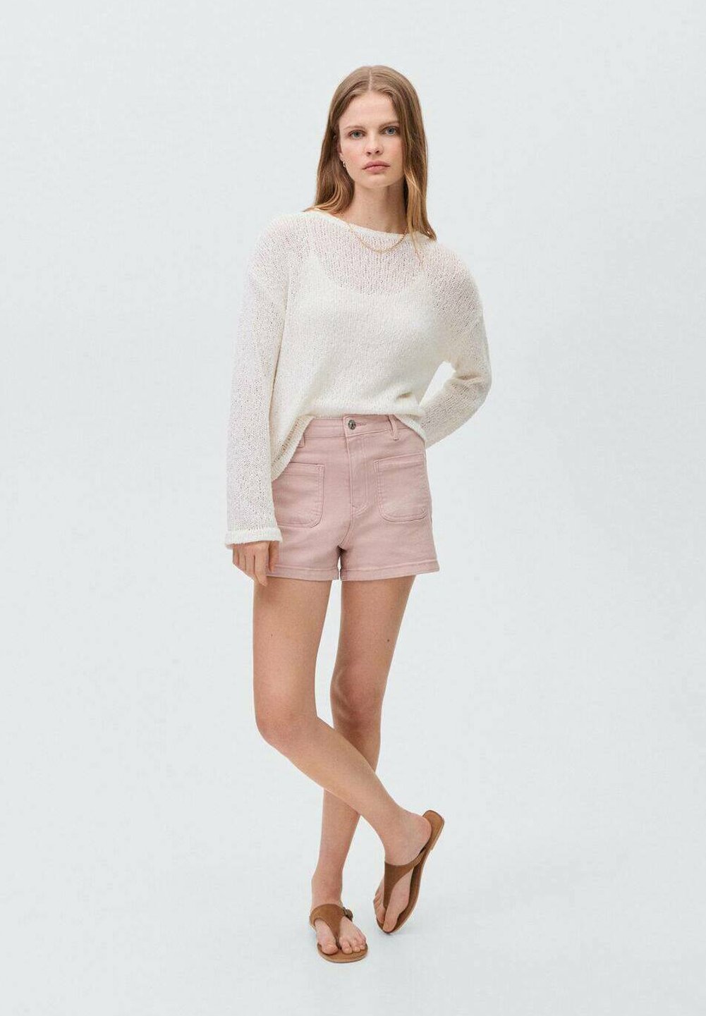 

Джинсовые шорты Mango Kids, цвет Pastellrosa